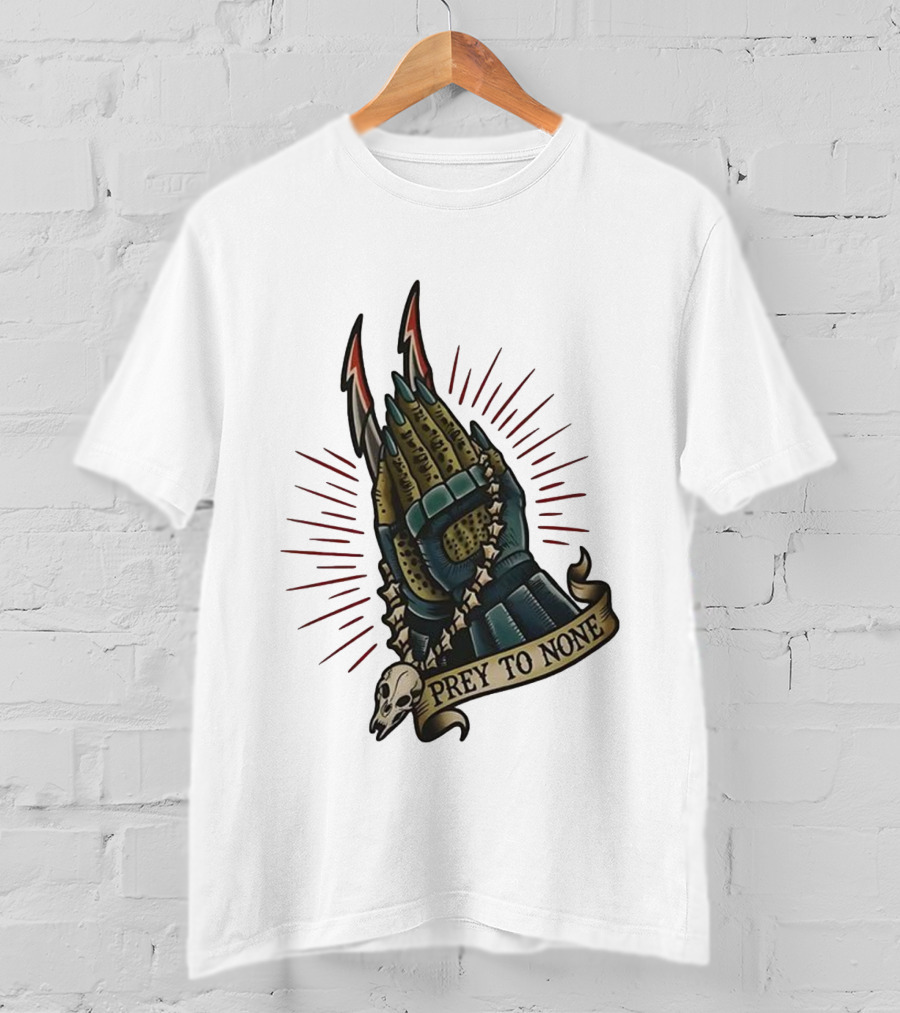 Prey To None Alien Claw With Skull And Star Chain T-Shirt