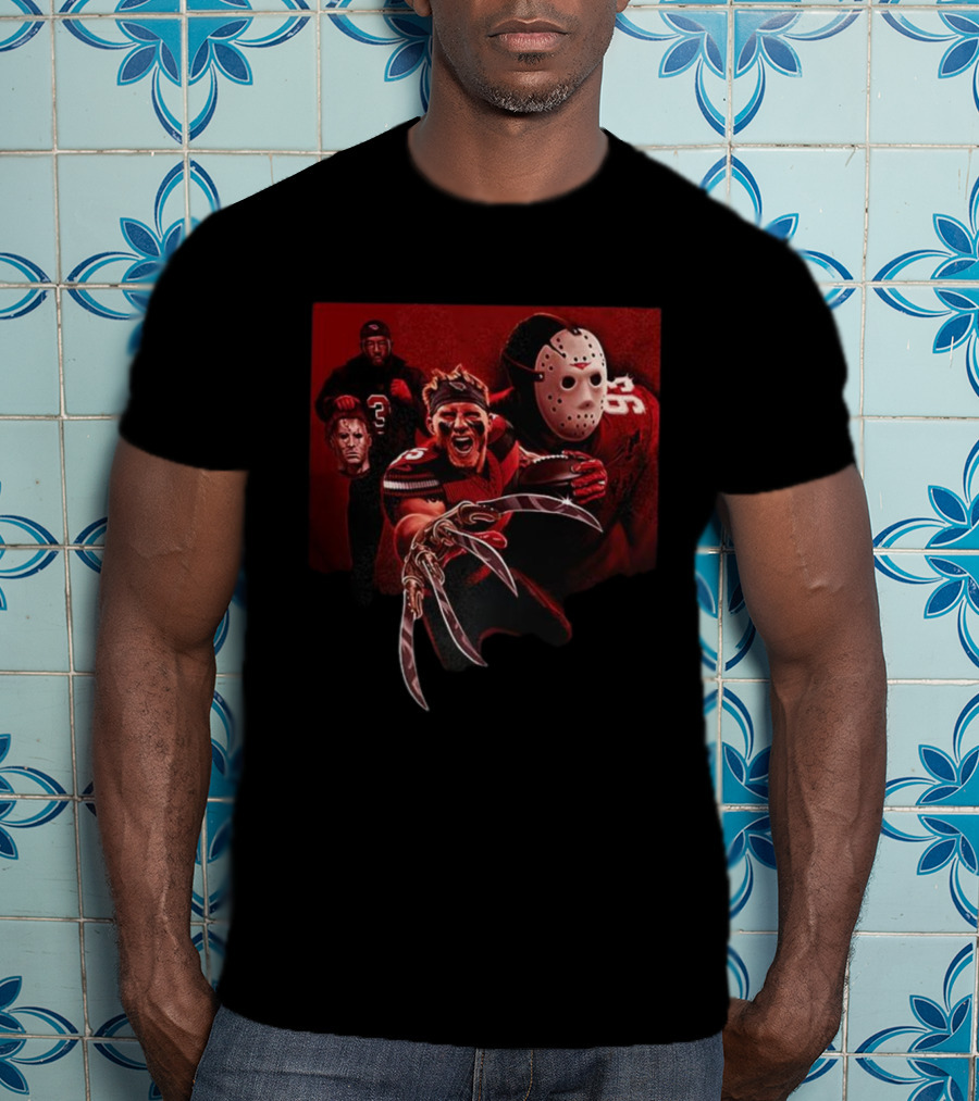 Arizona Cardinals 2025 Halloween Horror Football Mashup Freddy Jason Michael Myers Sports Fan Gear T-Shirt