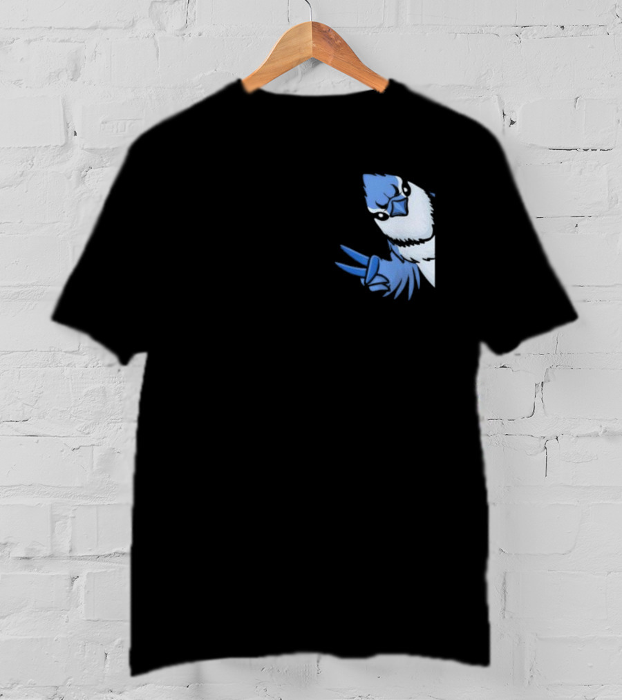 Blue Jay Cyanocitta Cristata Peace Gesture T-Shirt