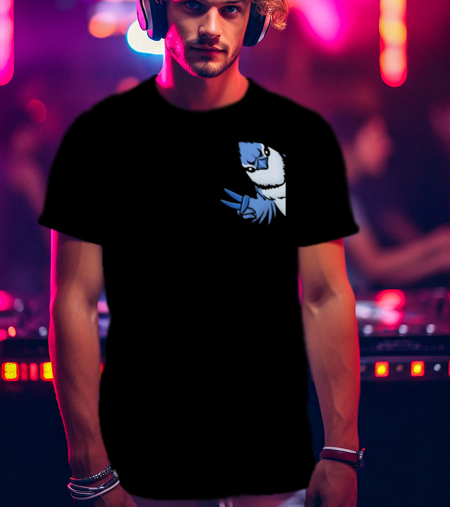 Blue Jay Cyanocitta Cristata Peace Gesture T-Shirt