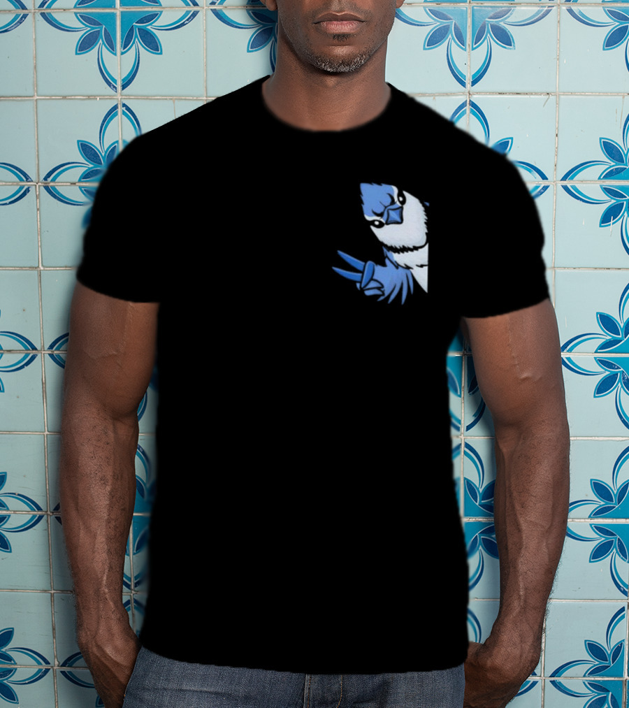 Blue Jay Cyanocitta Cristata Peace Gesture T-Shirt