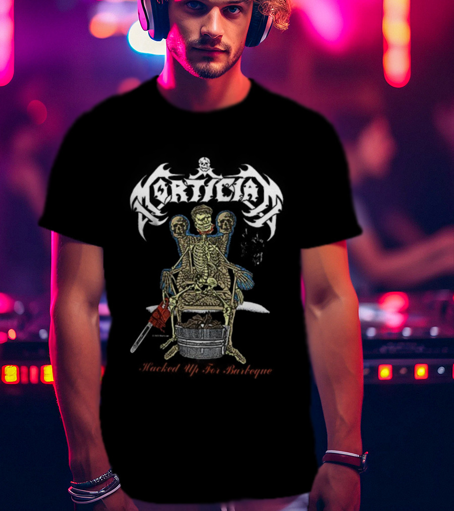 Corticia Skeleton Throne Barbeque Roasted Organs Shredded Skin Human Meat T-Shirt