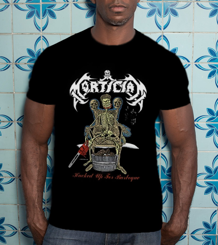 Corticia Skeleton Throne Barbeque Roasted Organs Shredded Skin Human Meat T-Shirt