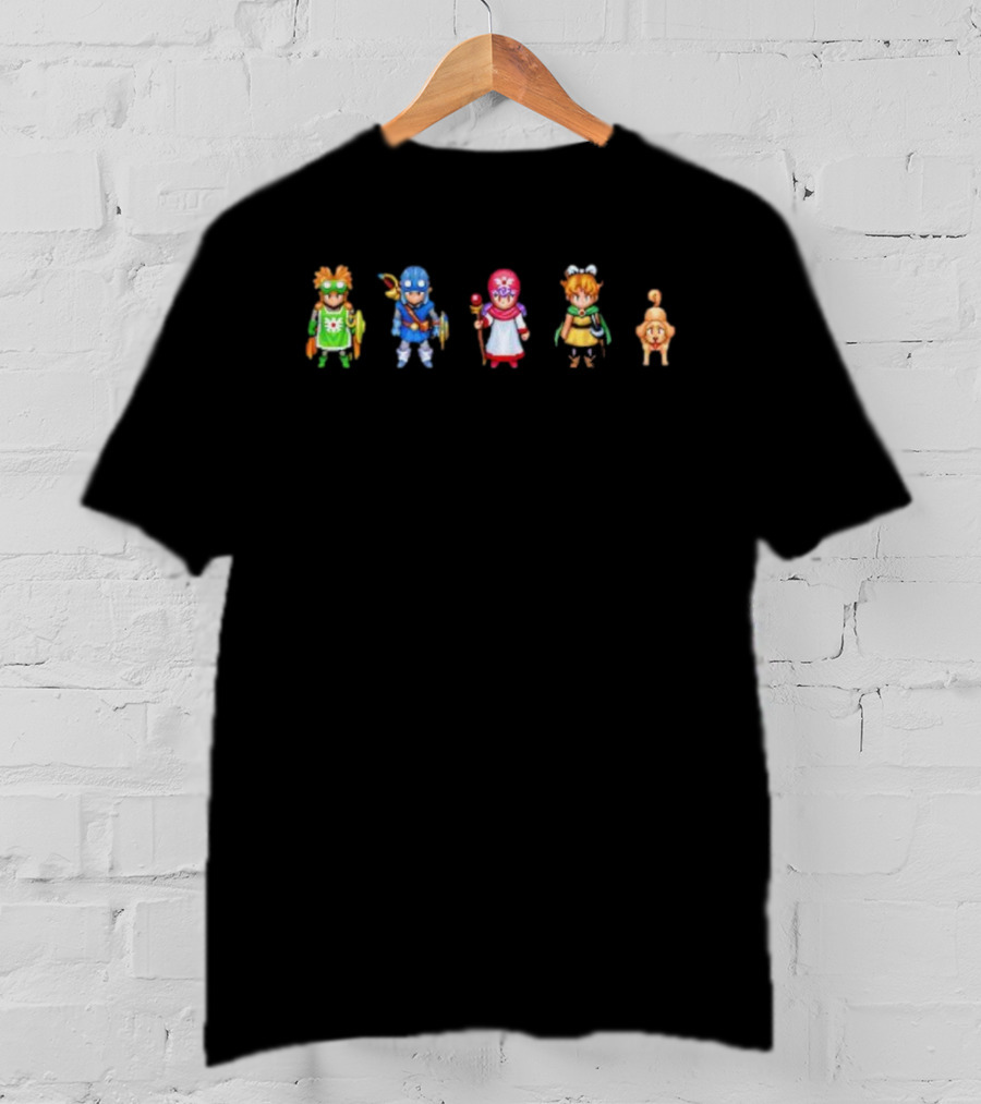 Dragon Quest I & II HD-2D Remake Pixel Heroes Iconic Game Characters T-Shirt
