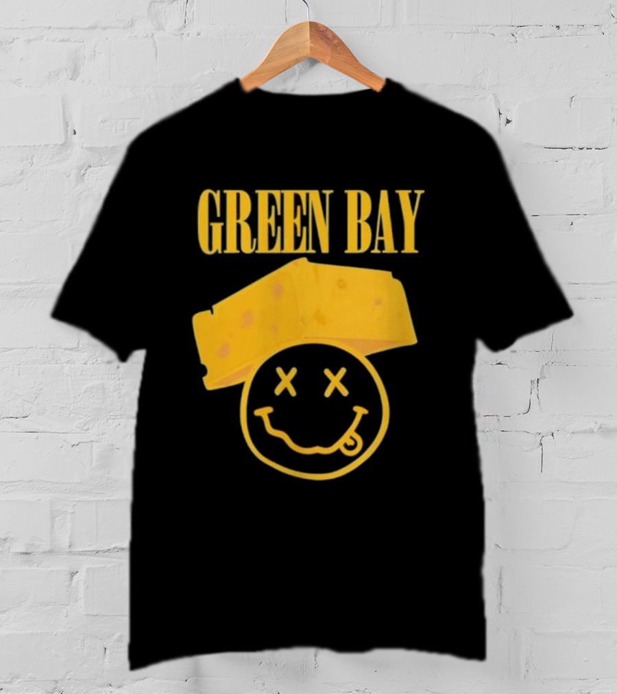Green Bay Cheesehead Smiley Face T-Shirt
