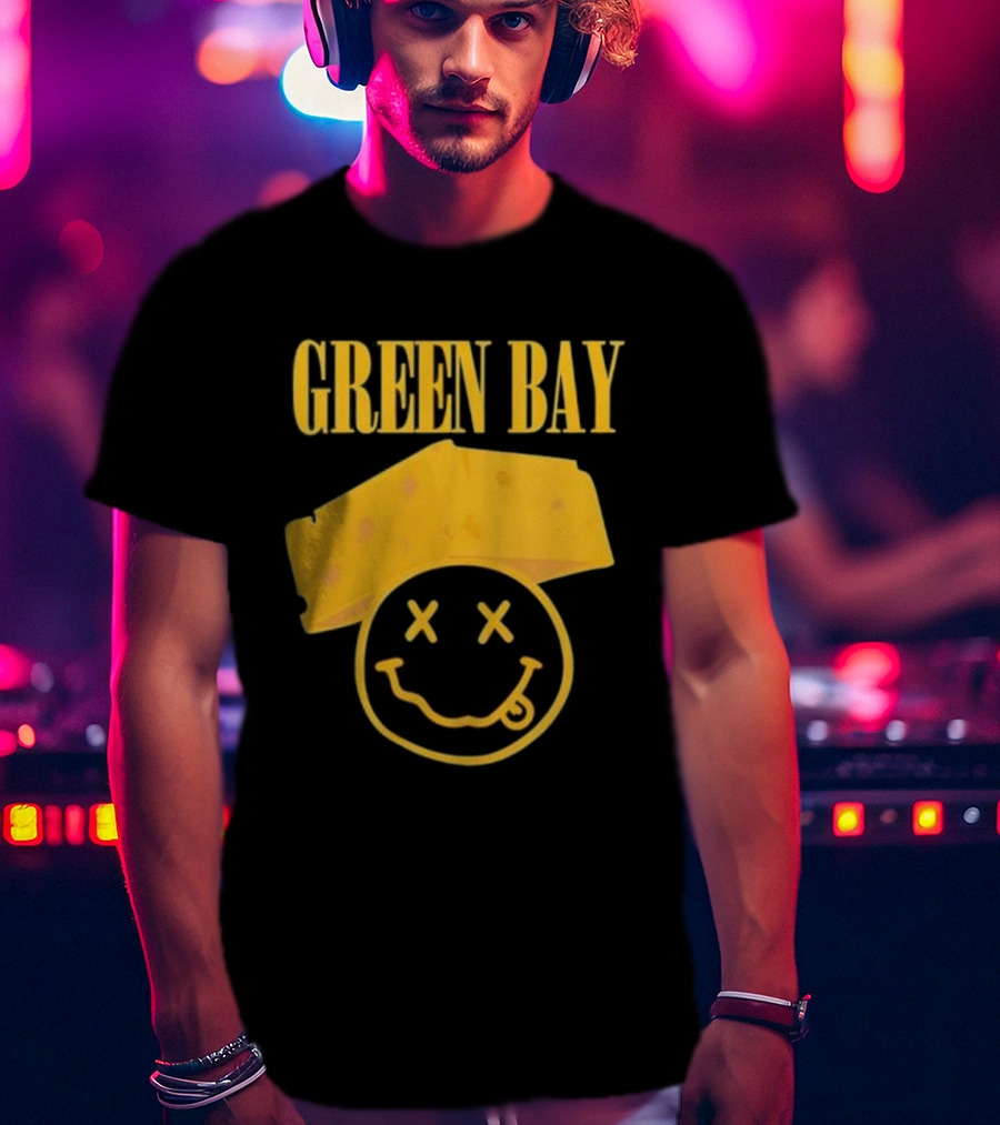 Green Bay Cheesehead Smiley Face T-Shirt