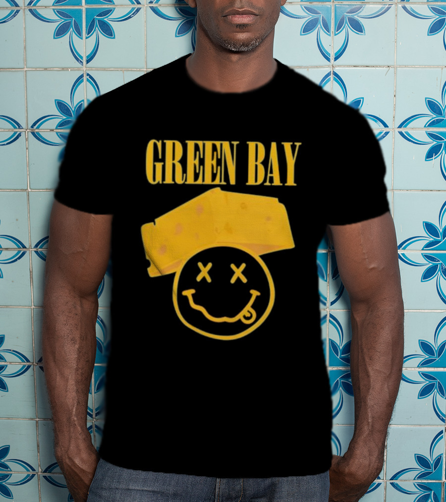 Green Bay Cheesehead Smiley Face T-Shirt