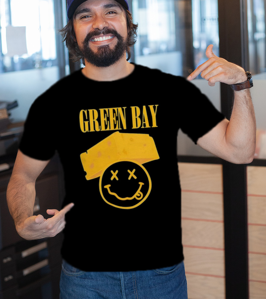 Green Bay Cheesehead Smiley Face T-Shirt