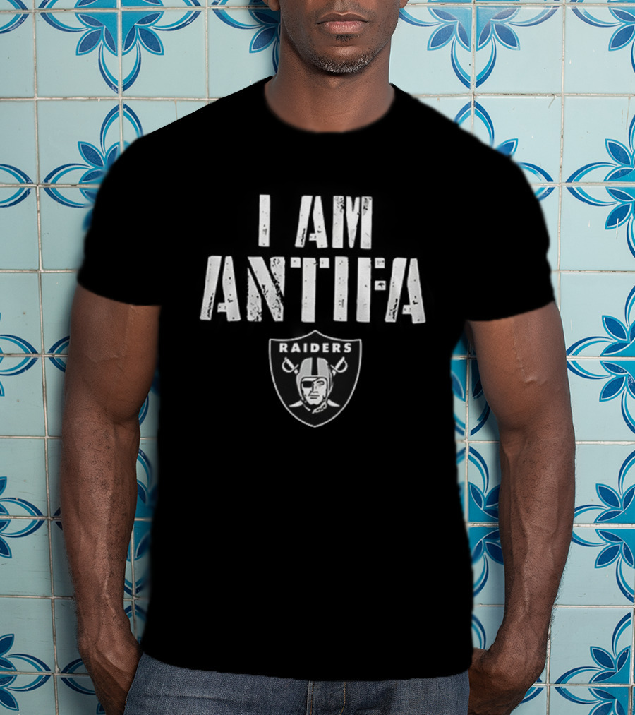 Las Vegas Raiders I Am Antifa Against Fascism T-Shirt