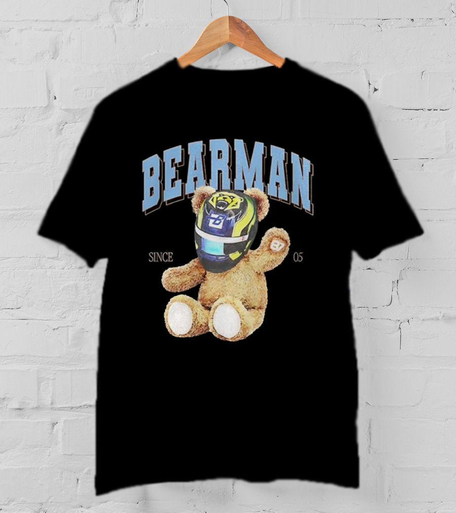 Bearman Teddy With F1 Racing Helmet T-Shirt