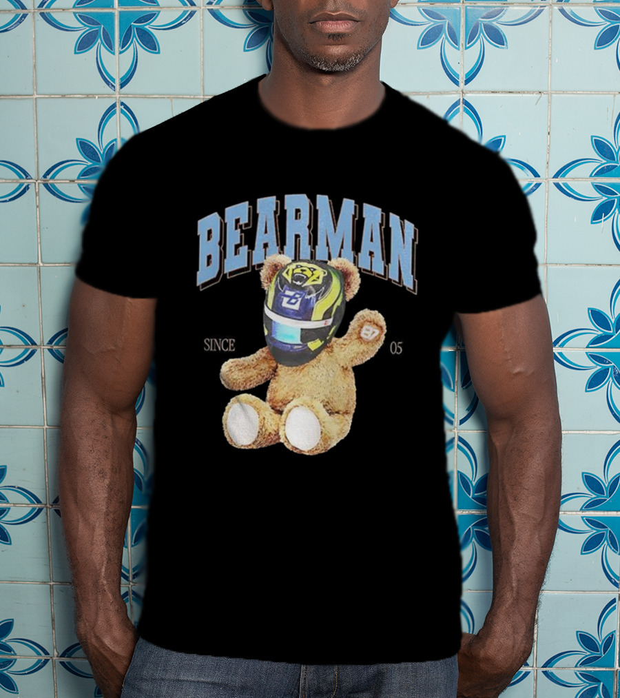 Bearman Teddy With F1 Racing Helmet T-Shirt