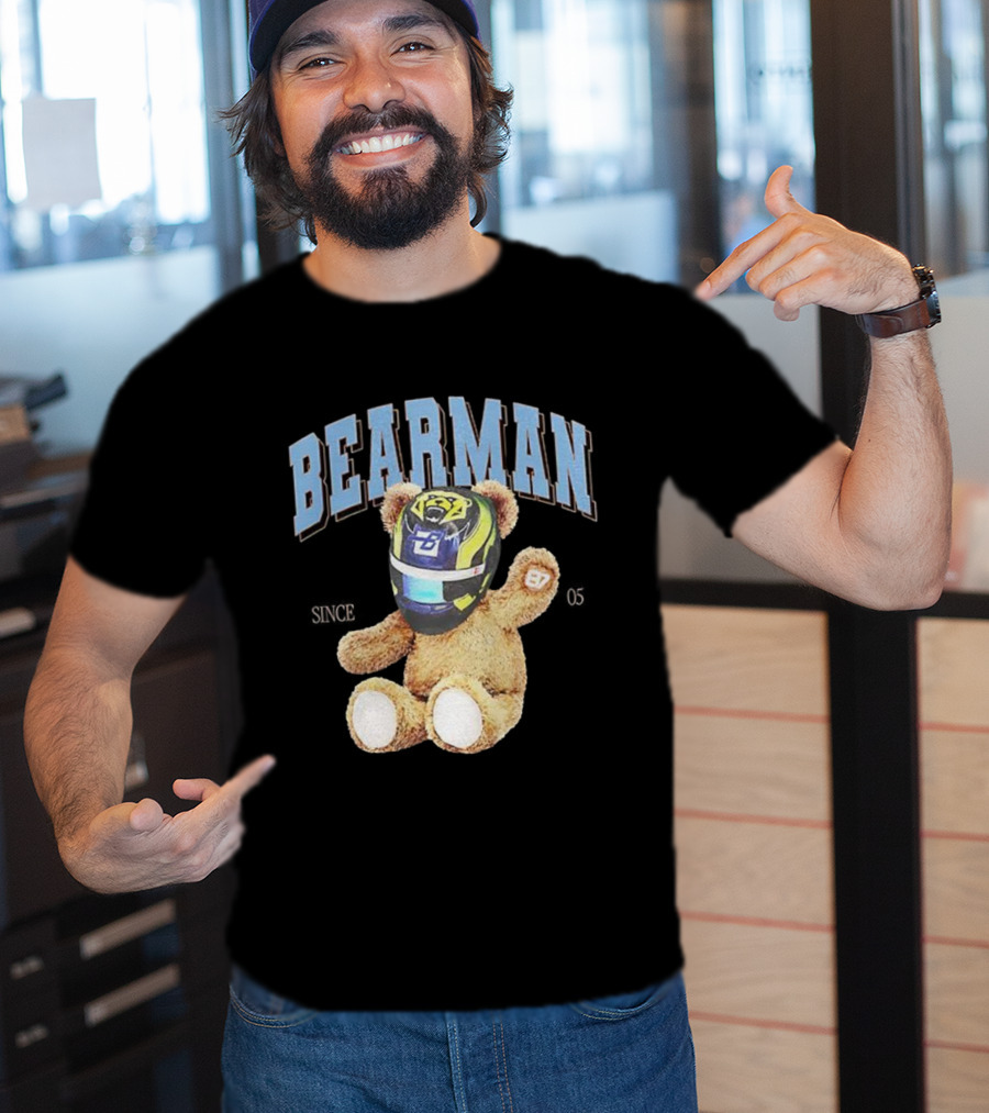 Bearman Teddy With F1 Racing Helmet T-Shirt
