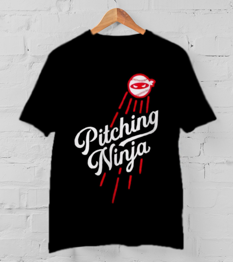 Pitching Ninja Baseball Ninja Los Angeles Dodgers MLB T-Shirt