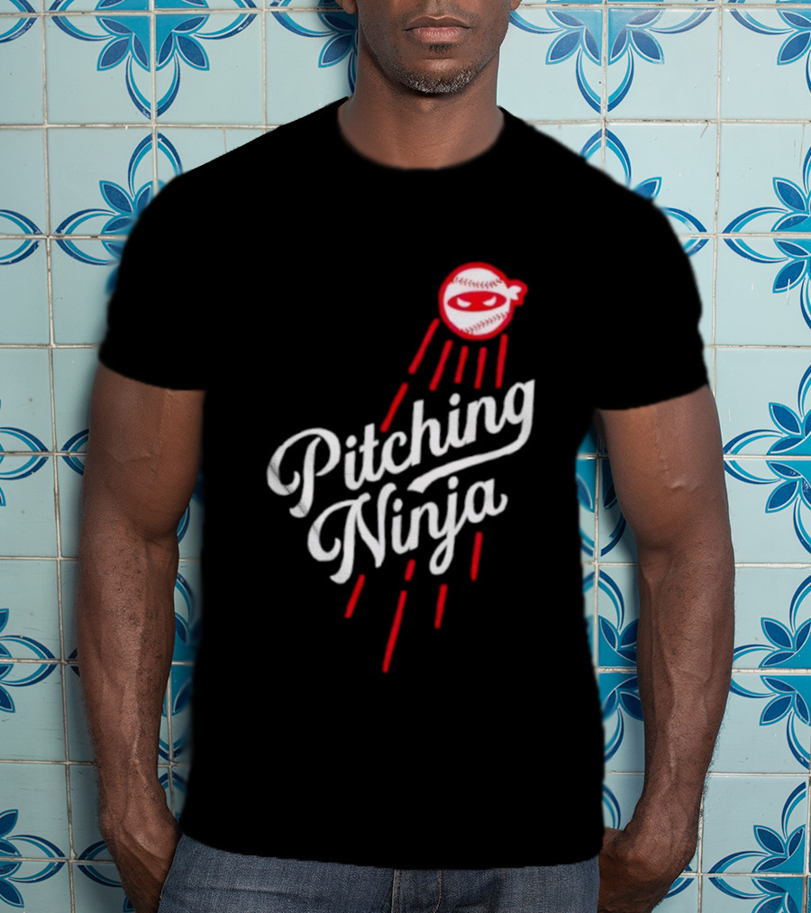 Pitching Ninja Baseball Ninja Los Angeles Dodgers MLB T-Shirt