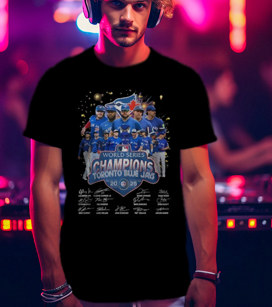 World Series Champions Toronto Blue Jays 2025 MLB Baseball Team Celebration T-Shirt