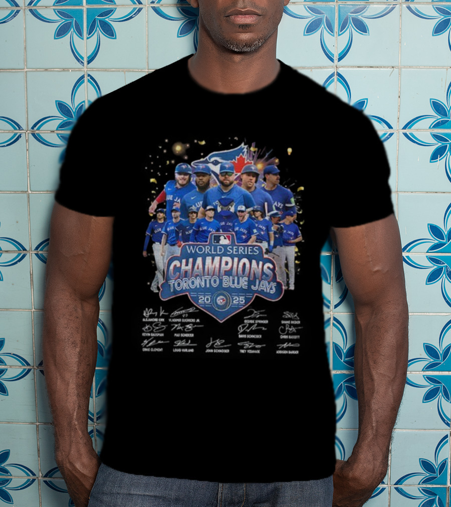 World Series Champions Toronto Blue Jays 2025 MLB Baseball Team Celebration T-Shirt