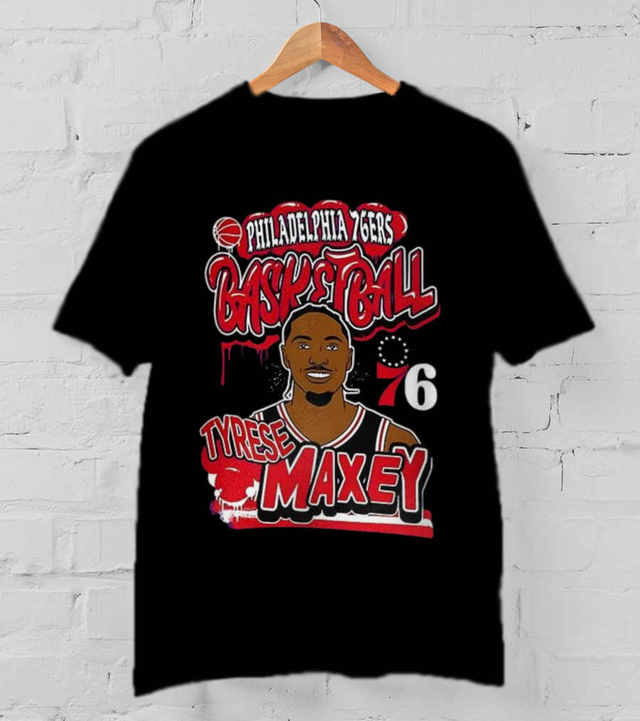 Philadelphia 76ers Basketball Tyrese Maxey 76 T-Shirt