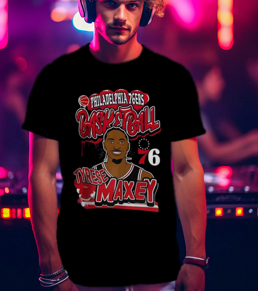 Philadelphia 76ers Basketball Tyrese Maxey 76 T-Shirt