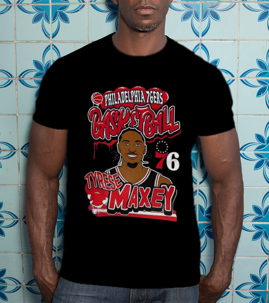 Philadelphia 76ers Basketball Tyrese Maxey 76 T-Shirt
