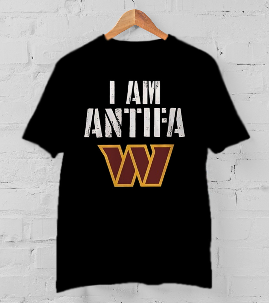 I AM ANTIFA Washington Commanders Against Fascism T-Shirt