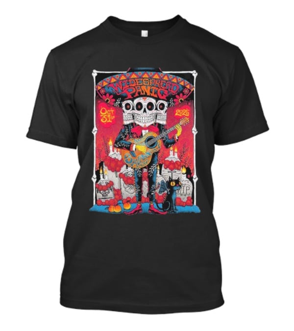 Widespread Panic 2025 Savannah Halloween Concert Enmarket Arena Day Of The Dead Theme T-Shirt