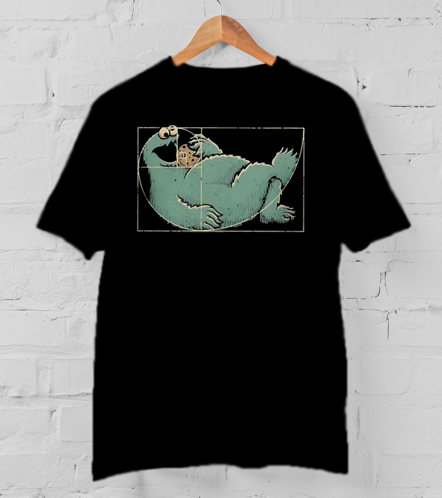 Cookie Monster Fibonacci Sequence Golden Ratio Eating Cookie T-Shirt