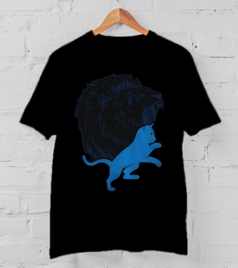 Detroit Lions National Cat Day NFL Football 2025 Iconic Lion And Cat T-Shirt