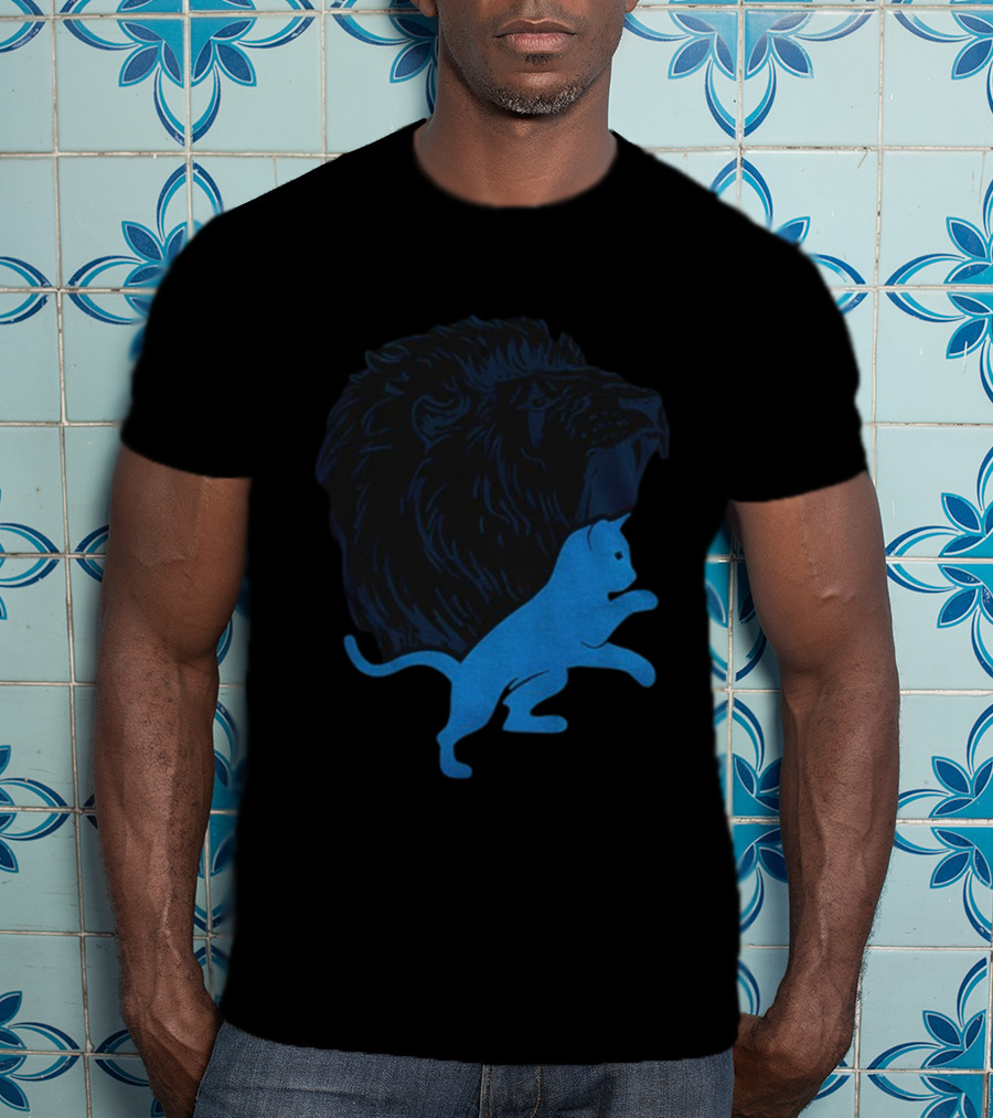Detroit Lions National Cat Day NFL Football 2025 Iconic Lion And Cat T-Shirt