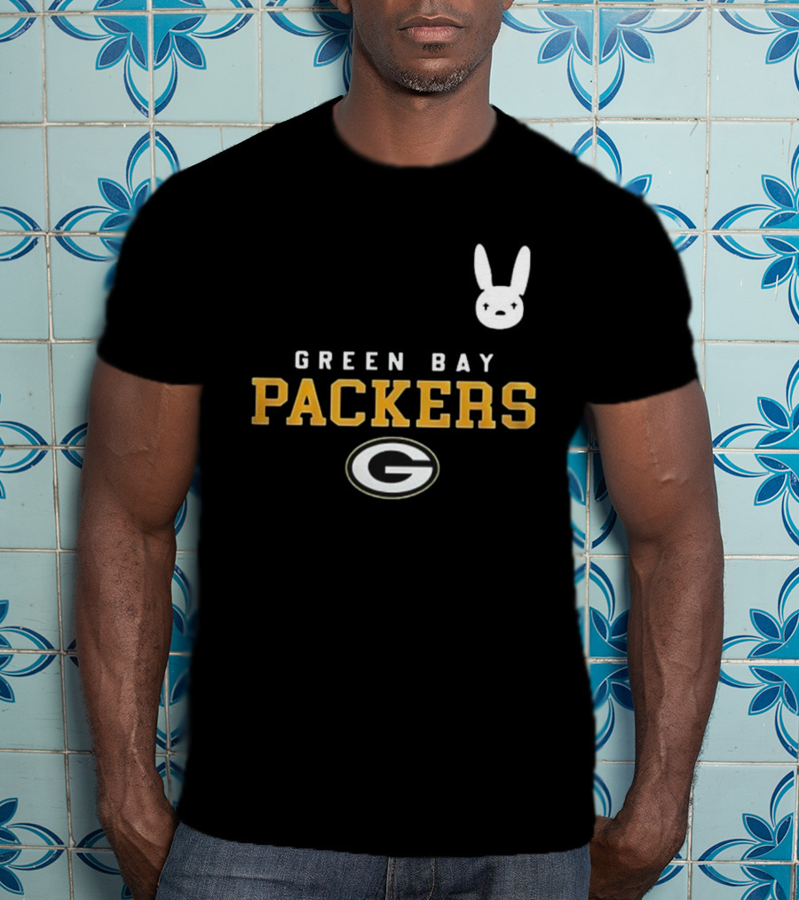 Bad Bunny X Green Bay Packers Collaboration With Iconic Bunny Motif T-Shirt