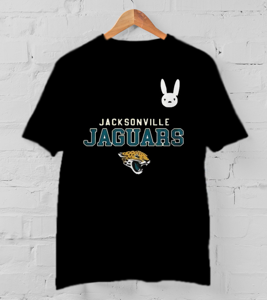 DTMF Bad Bunny Jacksonville Jaguars Collaboration With Mascot And Logo T-Shirt