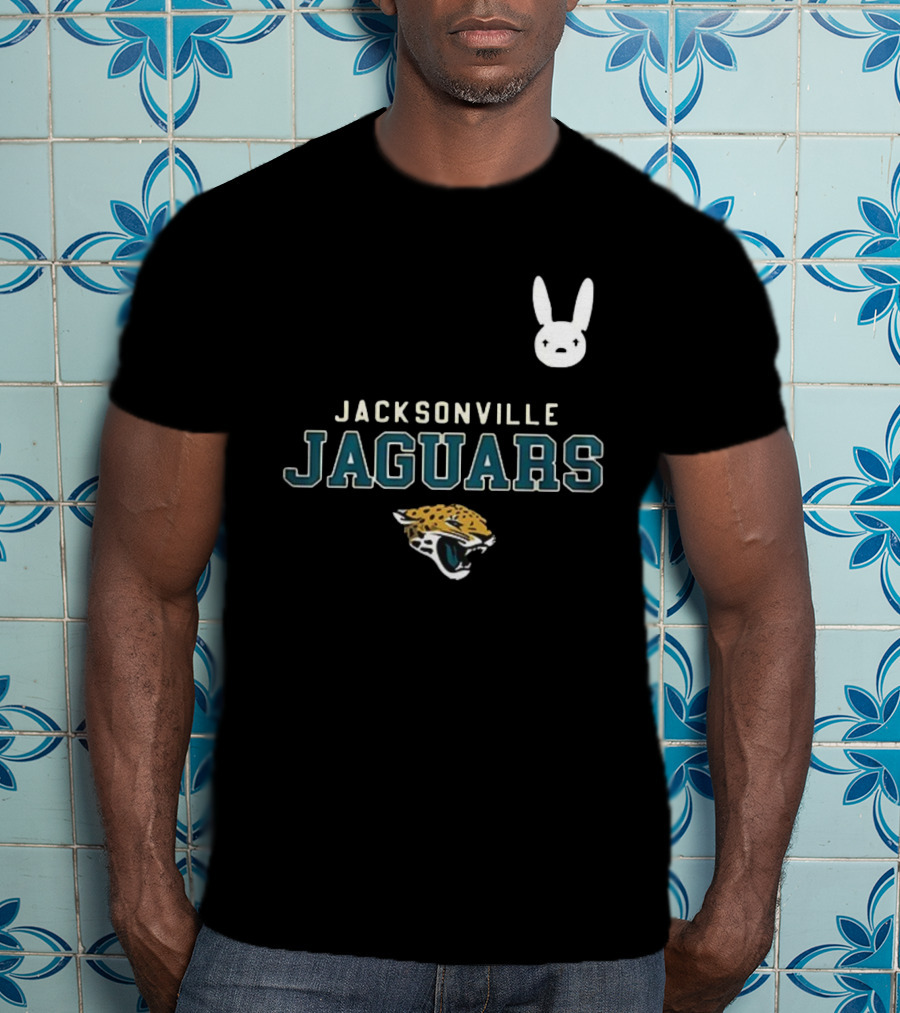 DTMF Bad Bunny Jacksonville Jaguars Collaboration With Mascot And Logo T-Shirt