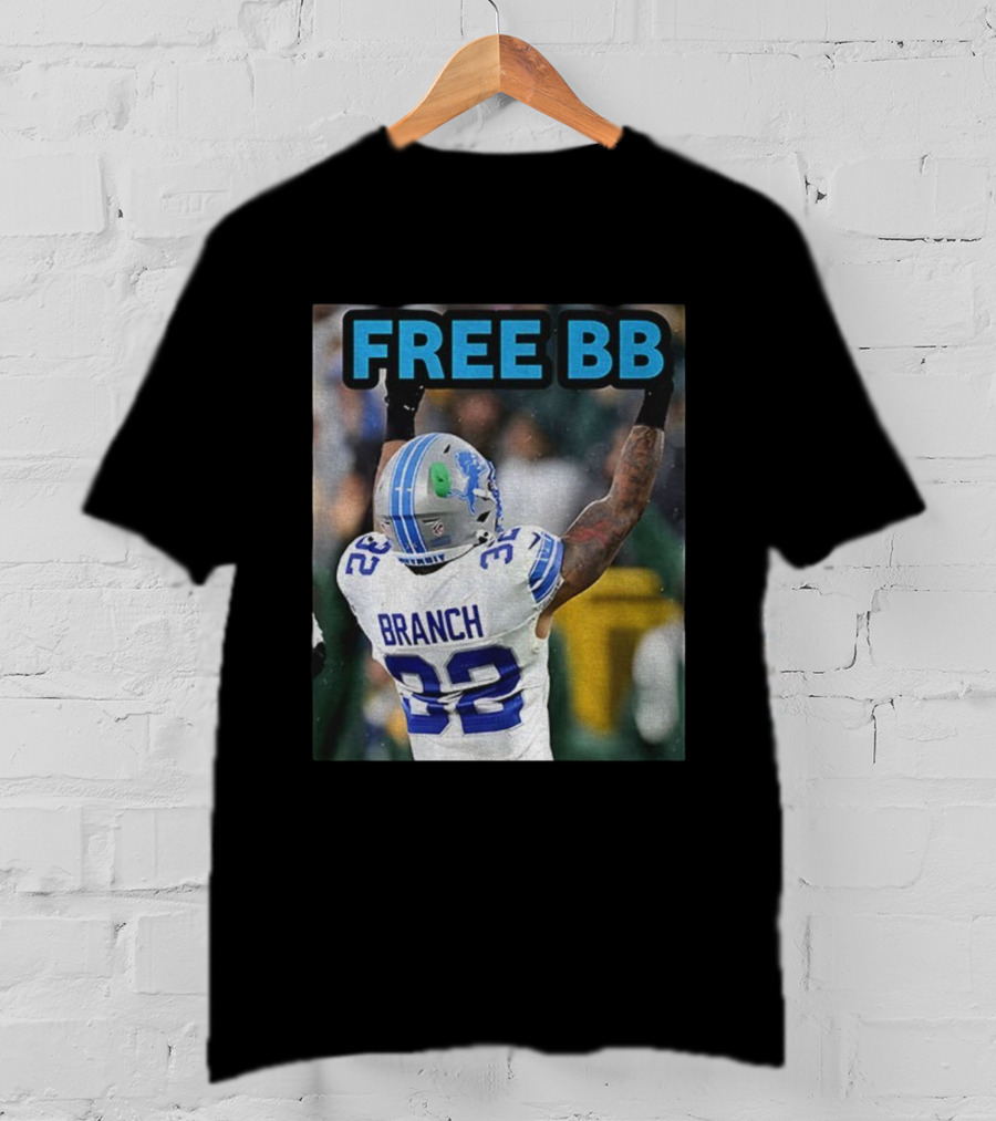Free BB Brian Branch 32 Detroit Lions Football Fan Gear T-Shirt