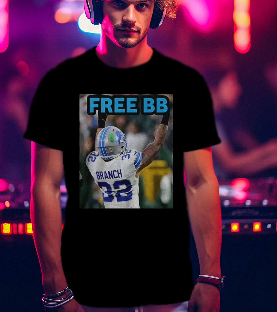 Free BB Brian Branch 32 Detroit Lions Football Fan Gear T-Shirt