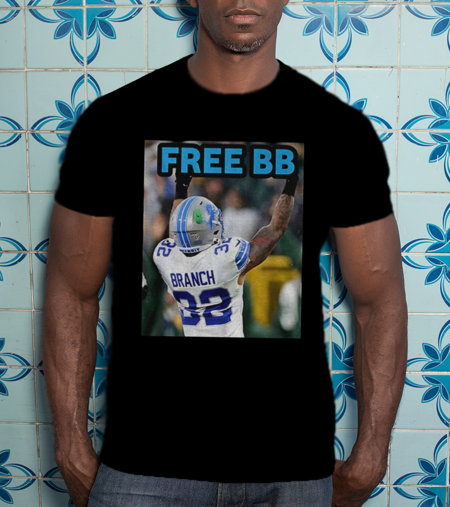 Free BB Brian Branch 32 Detroit Lions Football Fan Gear T-Shirt