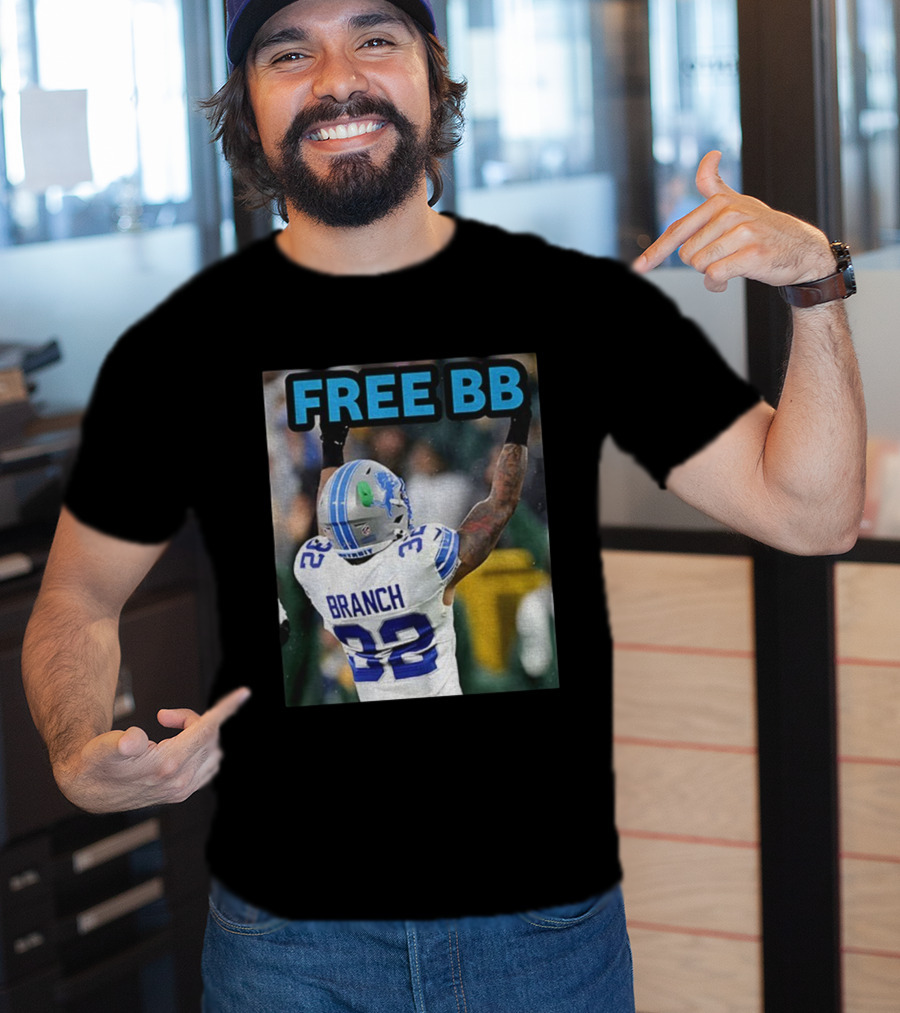 Free BB Brian Branch 32 Detroit Lions Football Fan Gear T-Shirt