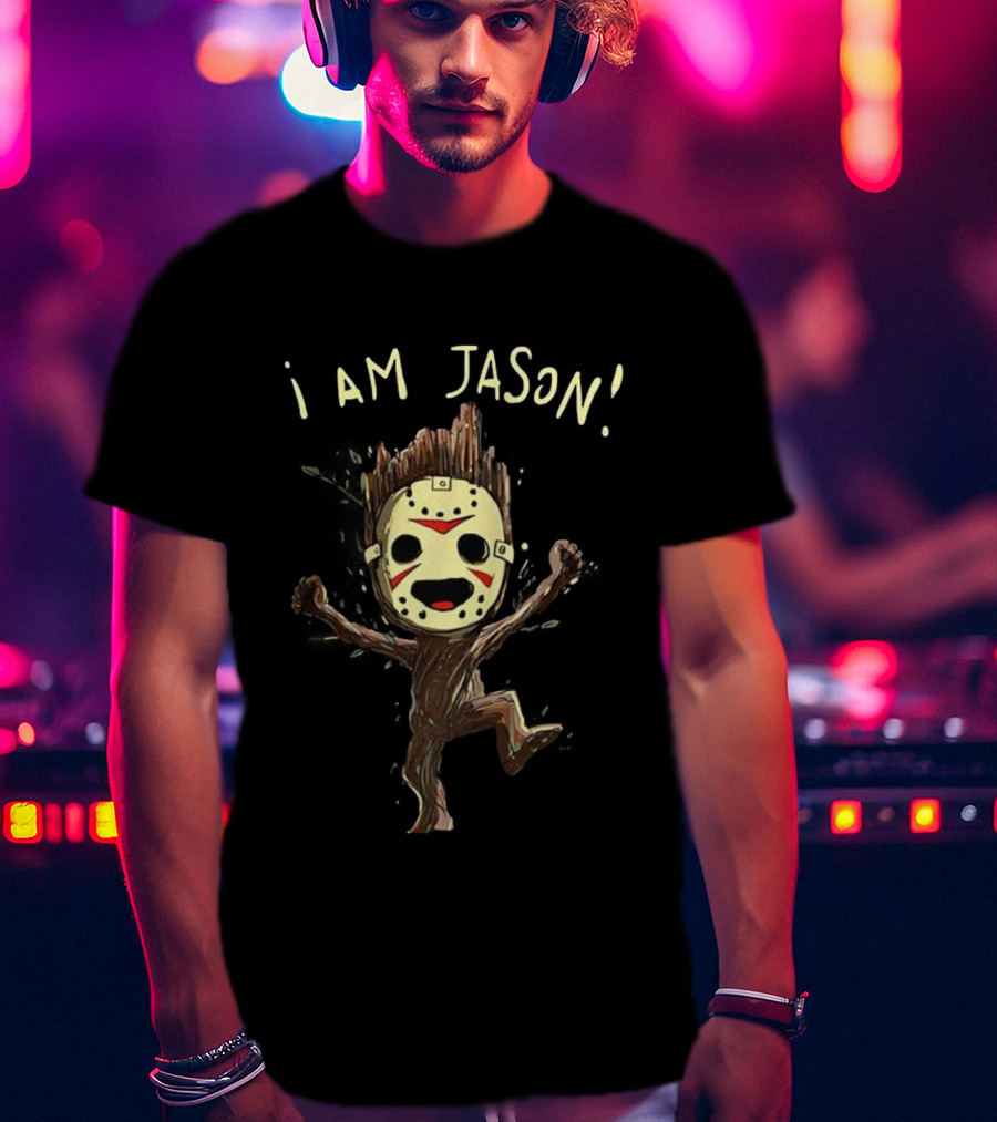 Groot I Am Jason Voorhees Funny Mask Parody T-Shirt