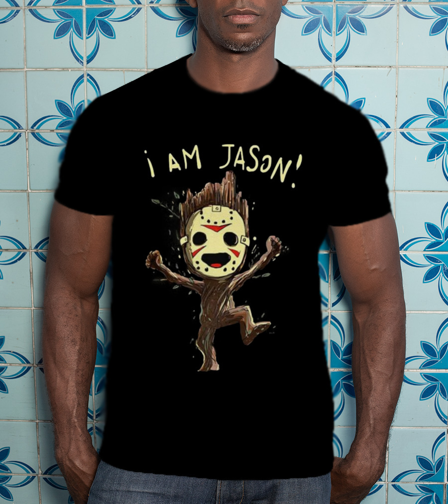 Groot I Am Jason Voorhees Funny Mask Parody T-Shirt