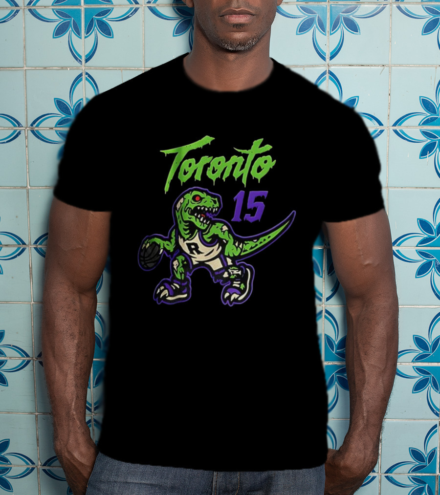 Toronto Raptors Zombie Raptor Dripping Text 15 T-Shirt