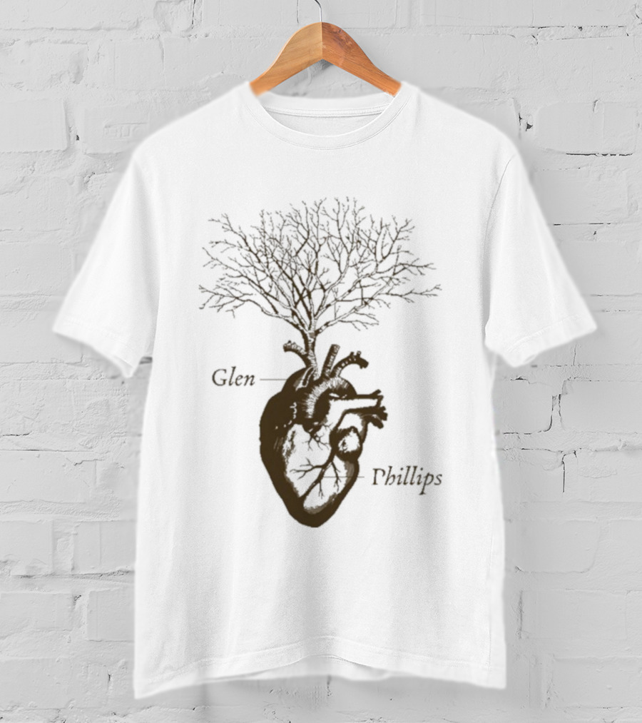 Glen Phillips Wooden Heart Tree Design T-Shirt