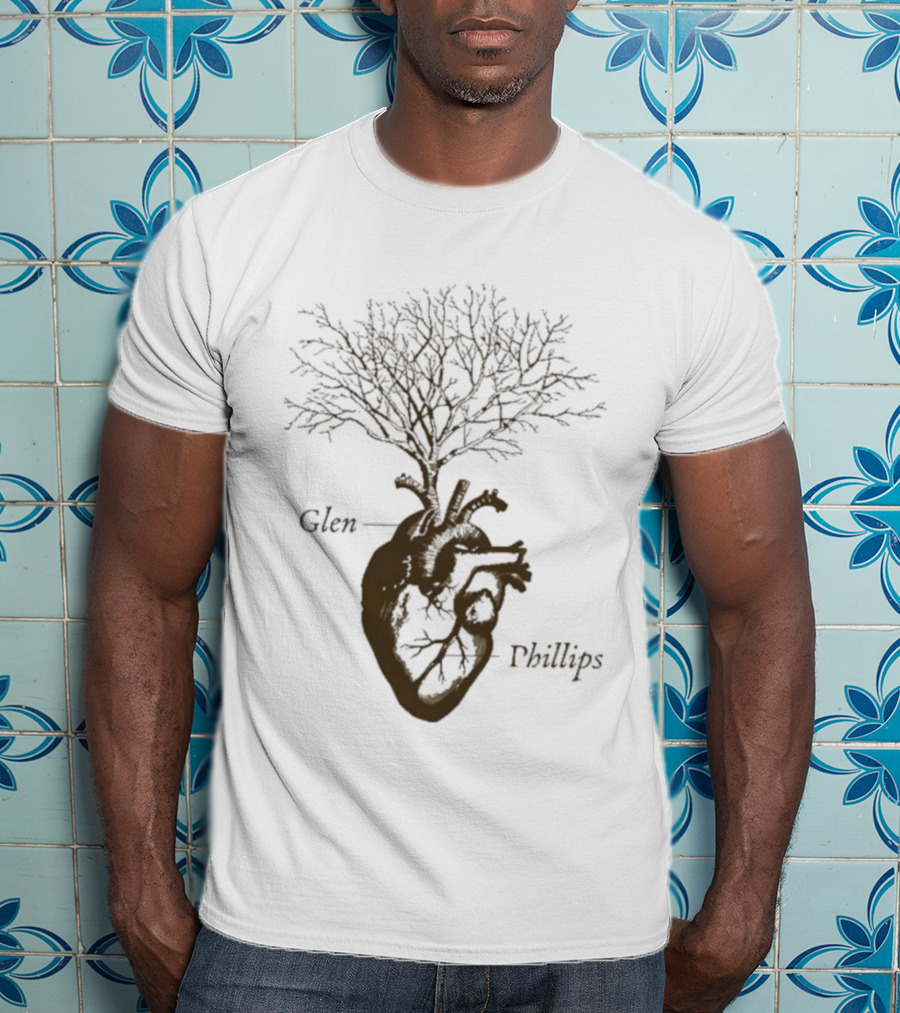 Glen Phillips Wooden Heart Tree Design T-Shirt