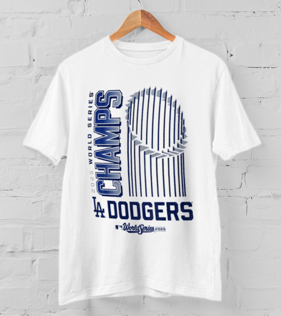 Los Angeles Dodgers 2025 World Series Champs Trophy Logo T-Shirt