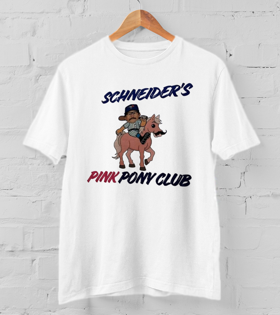 Schneider's Pink Pony Club Toronto Blue Jays Character Riding Cartoon Pony T-Shirt