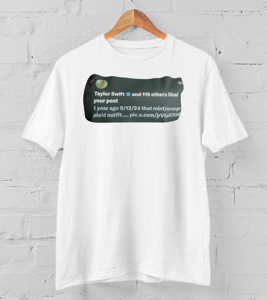 Taylor Swift And 119 Others Liked Your Post 1 Year Ago 8/12/24 Mint Orange Plaid Outfit T-Shirt