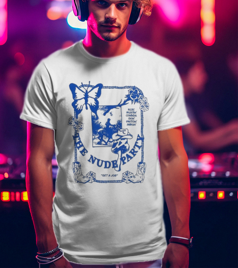 The Nude Party Get A Job Butterfly Mushrooms T-Shirt