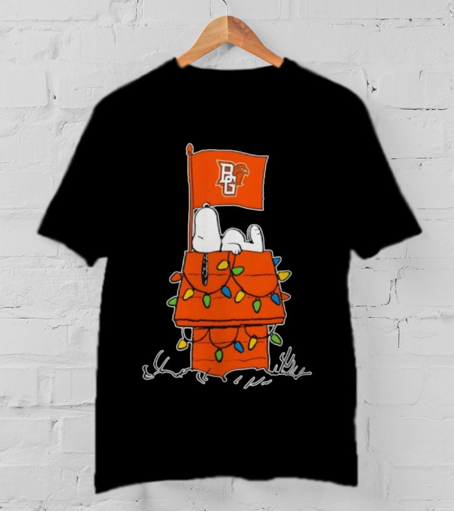 Bowling Green Falcons Snoopy Doghouse Christmas Lights T-Shirt