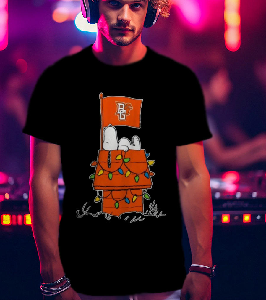 Bowling Green Falcons Snoopy Doghouse Christmas Lights T-Shirt