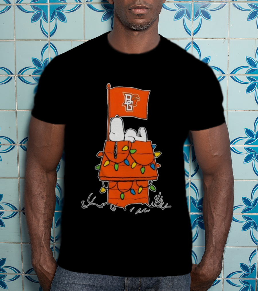 Bowling Green Falcons Snoopy Doghouse Christmas Lights T-Shirt