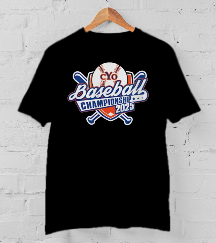 CYO Baseball Championship 2025 Bat And Ball Tournament Shield T-Shirt