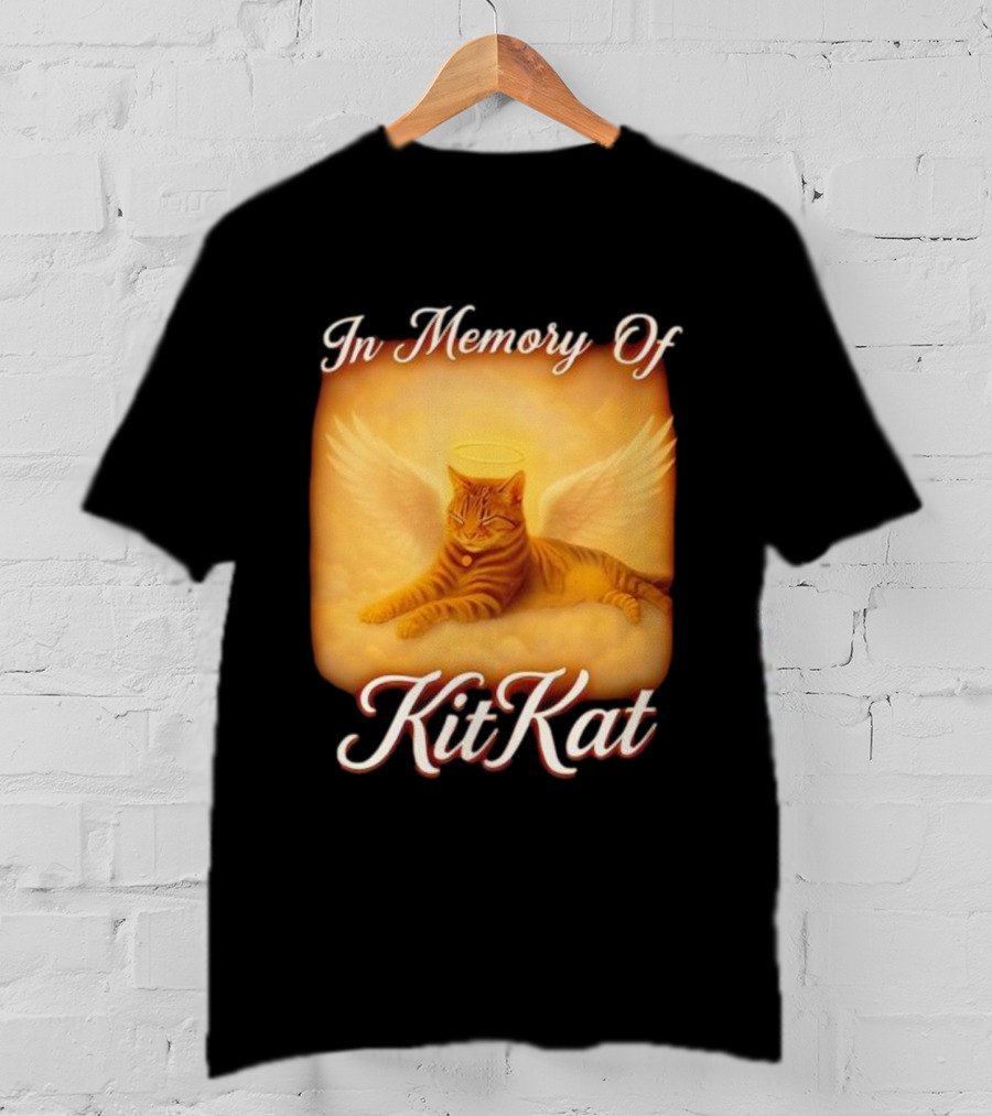 In Memory Of Kit Kat Angel Wings Halo Pet Cat Memorial T-Shirt