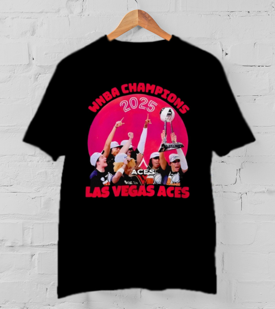 WNBA Champions 2025 Las Vegas Aces Pink Moon Celebration T-Shirt